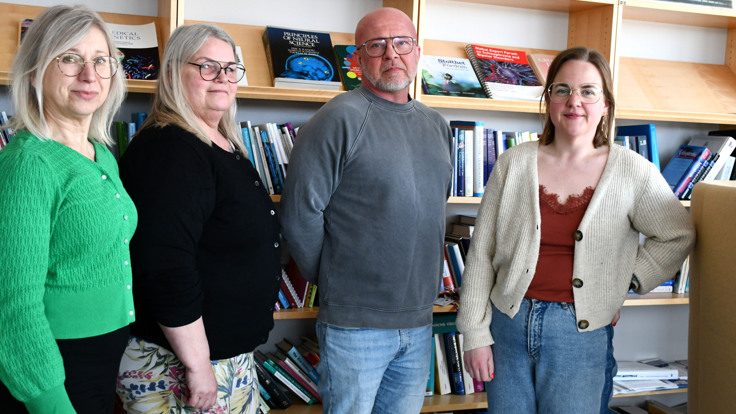 Det h&auml;r &auml;r Trygghetsteamet, fr&aring;n v&auml;nster: Marianne Karlsson, Susanne Holmgren, Mika Pellikka och Anna Bergvik Sandsten.