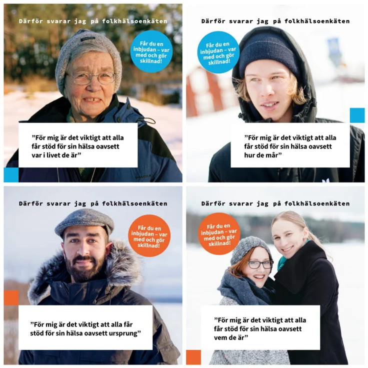 N&aring;gra personer som st&aring;r i sn&ouml;n.