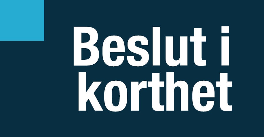 Beslut i korthet