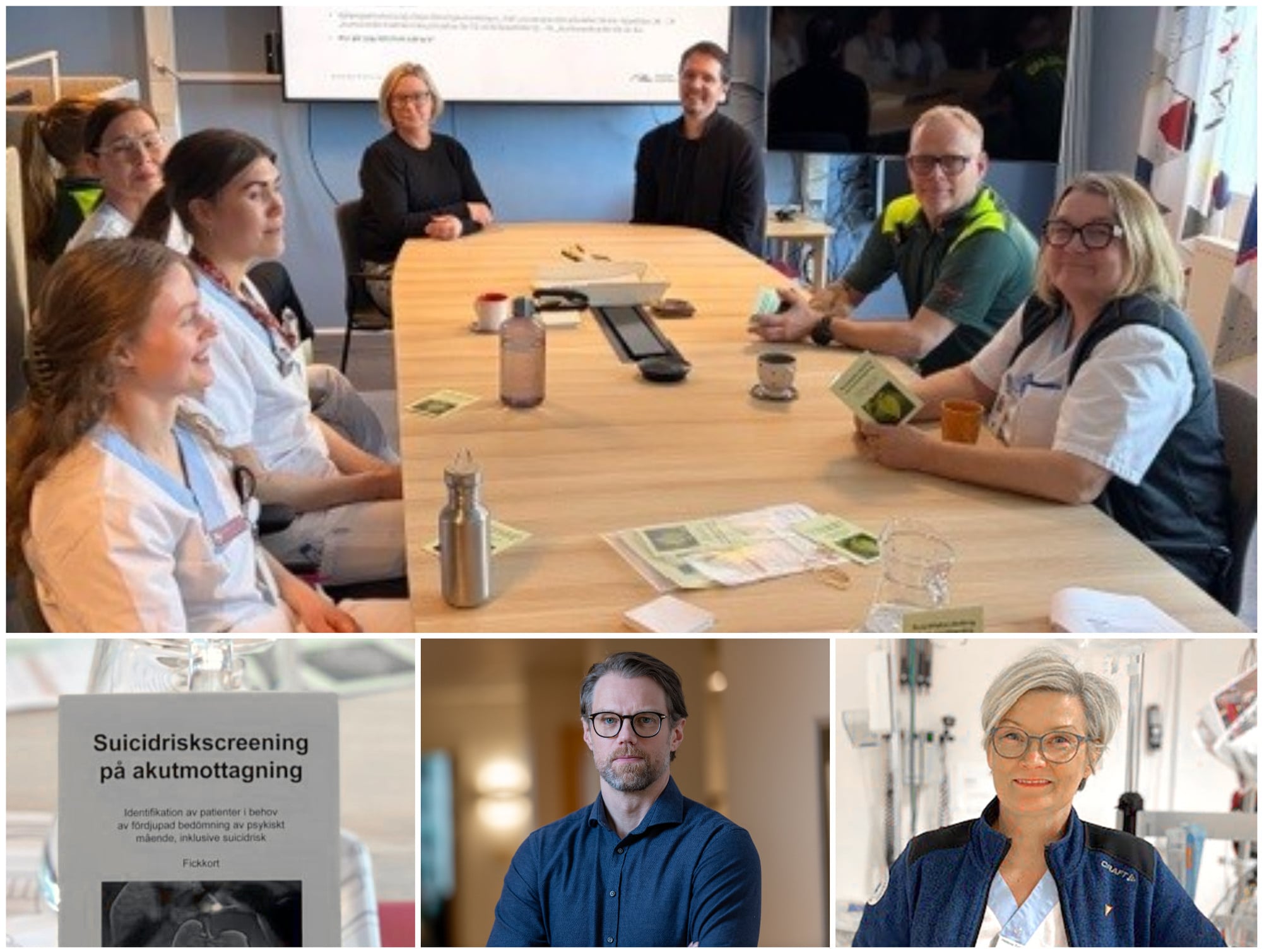 Bilden ovan fr&aring;n utbildningen p&aring; Kiruna sjukhus. Nedan syns Kennet Olofsson, verksamhetschef f&ouml;r allm&auml;npsykiatrin G&auml;llivare, samt Helena Fredriksson &Aring;gren, verksamhetschef f&ouml;r IVAK Kiruna samt akutmottagningen i G&auml;llivare. 