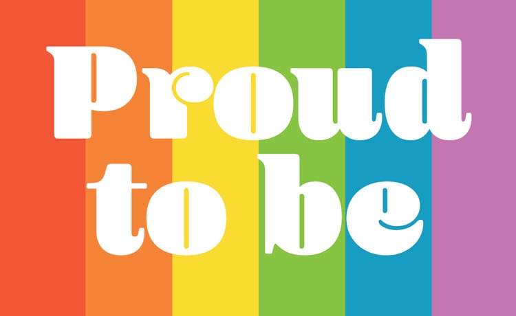 Flagga med texten Proud to be