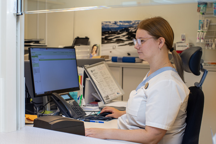 Tilde i receptionen.