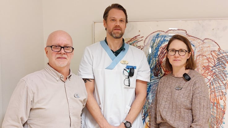 Tomas Landström, enhetschef öppenvården, Kennet Olofsson, enhetschef slutenvården och Sandra Keinström Rynbäck, verksamhetsområdeschef.