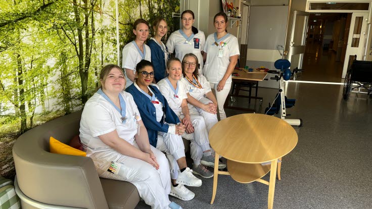 Några av medarbetarna på avdelning 41 på Sunderby sjukhus.