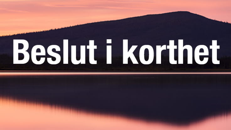 Beslut i korthet