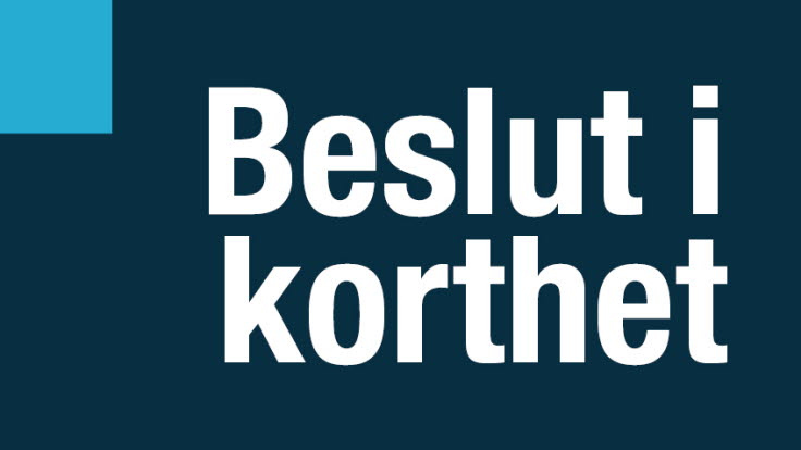 Beslut i korthet